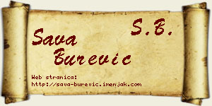Sava Burević vizit kartica